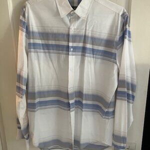 55 BROOME Men's Long Sleeve Shirt Blue/White Size L